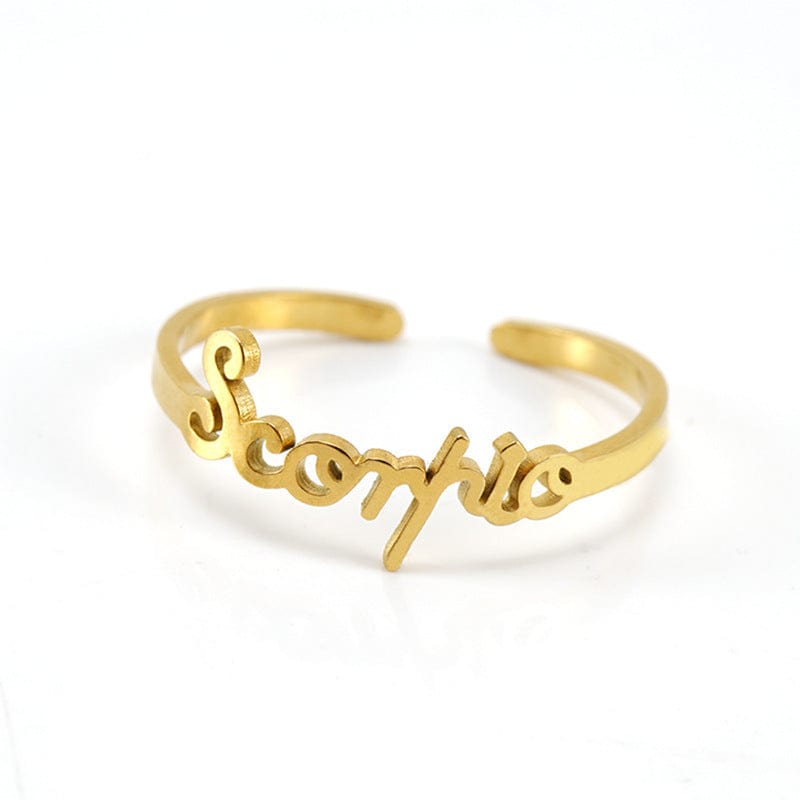 12 Zodiac Letter Rings - Zinfu