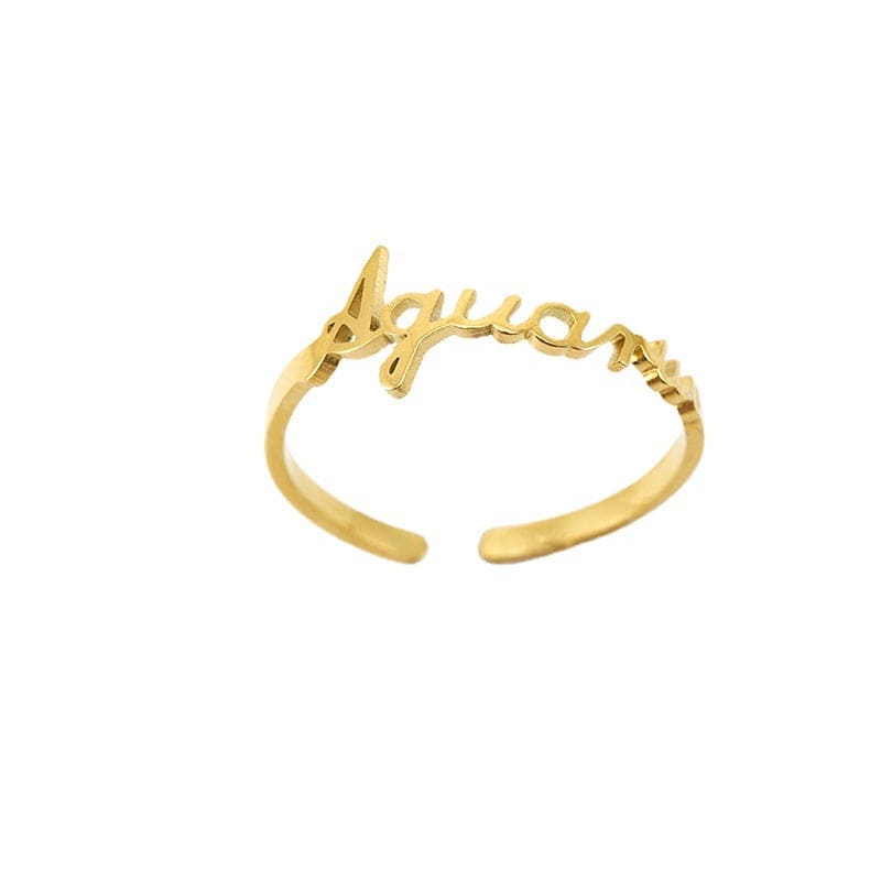 12 Zodiac Letter Rings - Zinfu