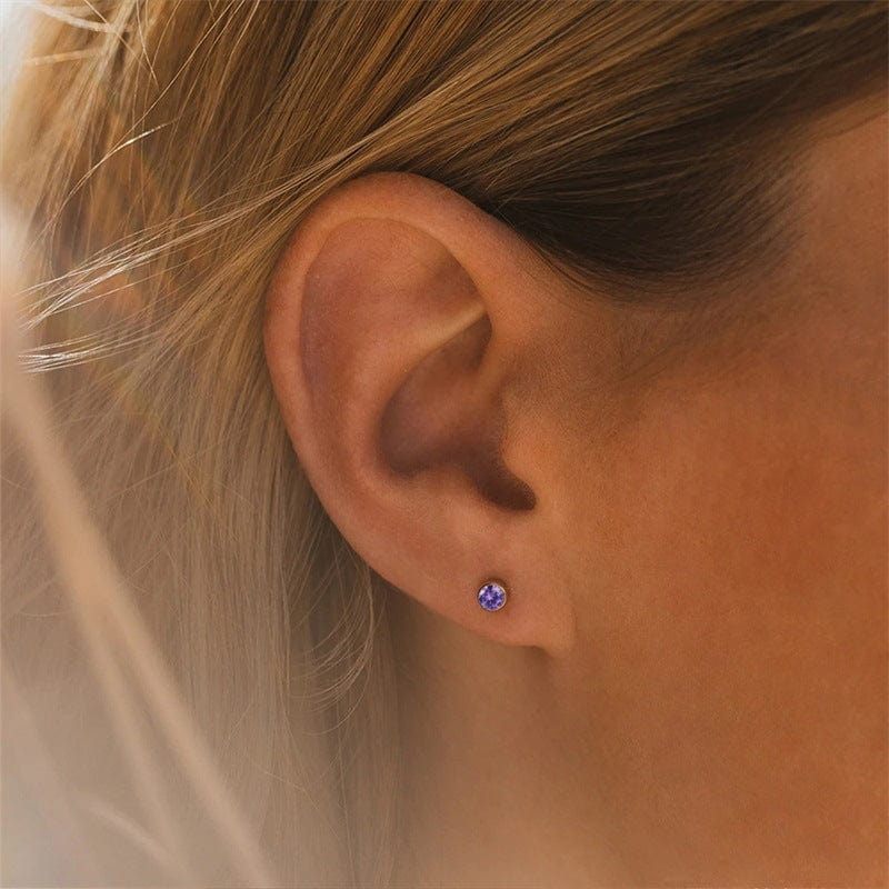 Birthstone stud earring - Zinfu