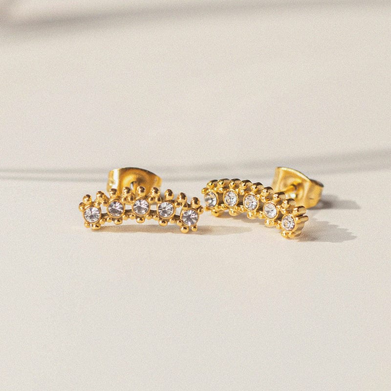 Circular White Zircon Earrings - Zinfu