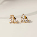 Circular Zircon Stud Earrings - Zinfu