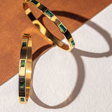 Concave Emerald Bangle - Zinfu