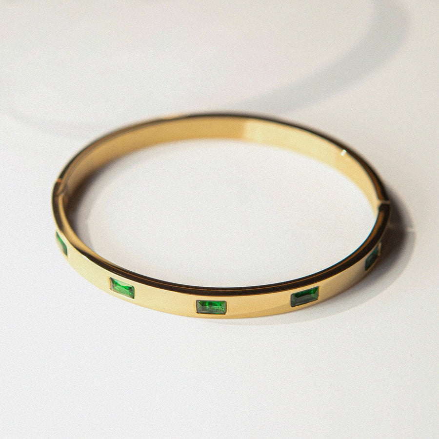 Concave Gem Bangle - Zinfu