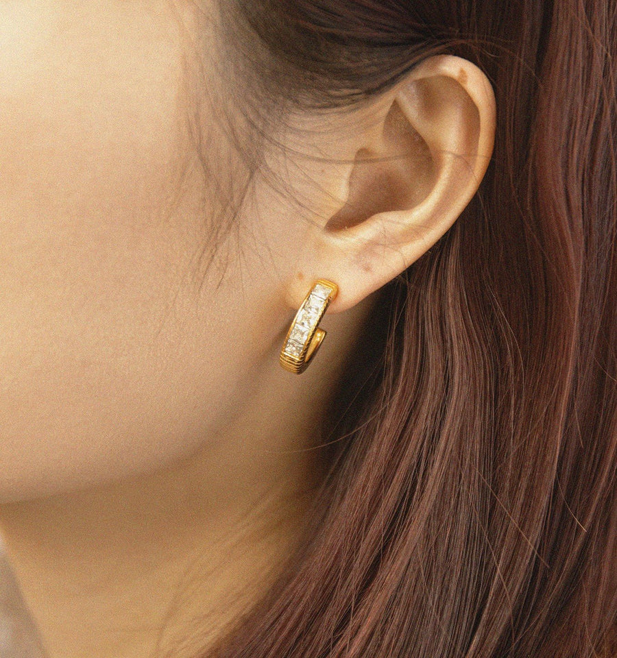 Cube Zircon Earrings - Zinfu