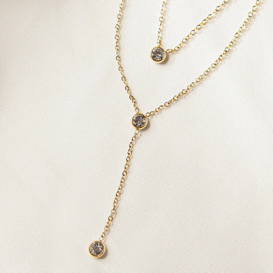 Double layer Y-shaped Necklace - Zinfu