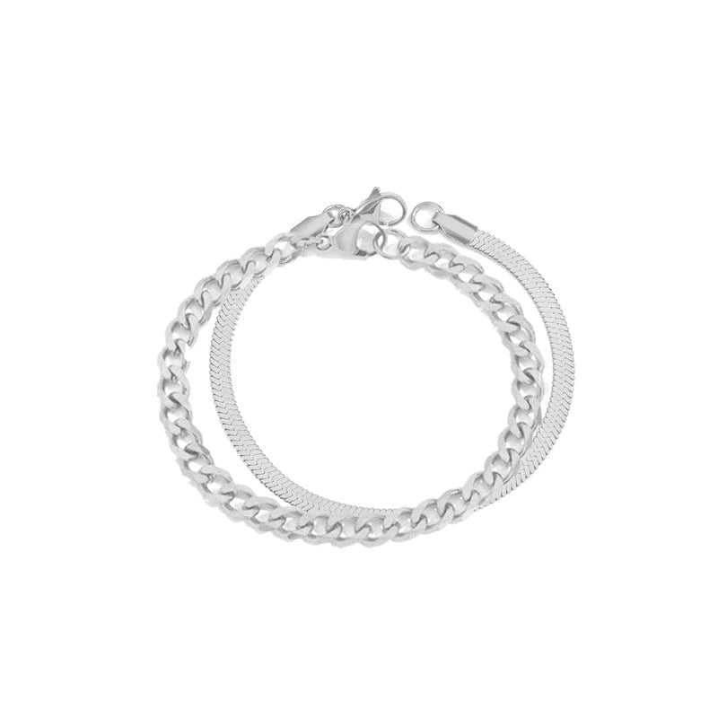 Double stacked Cuban chain Bracelet - Zinfu