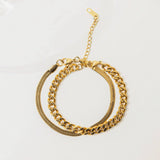 Double stacked Cuban chain Bracelet - Zinfu