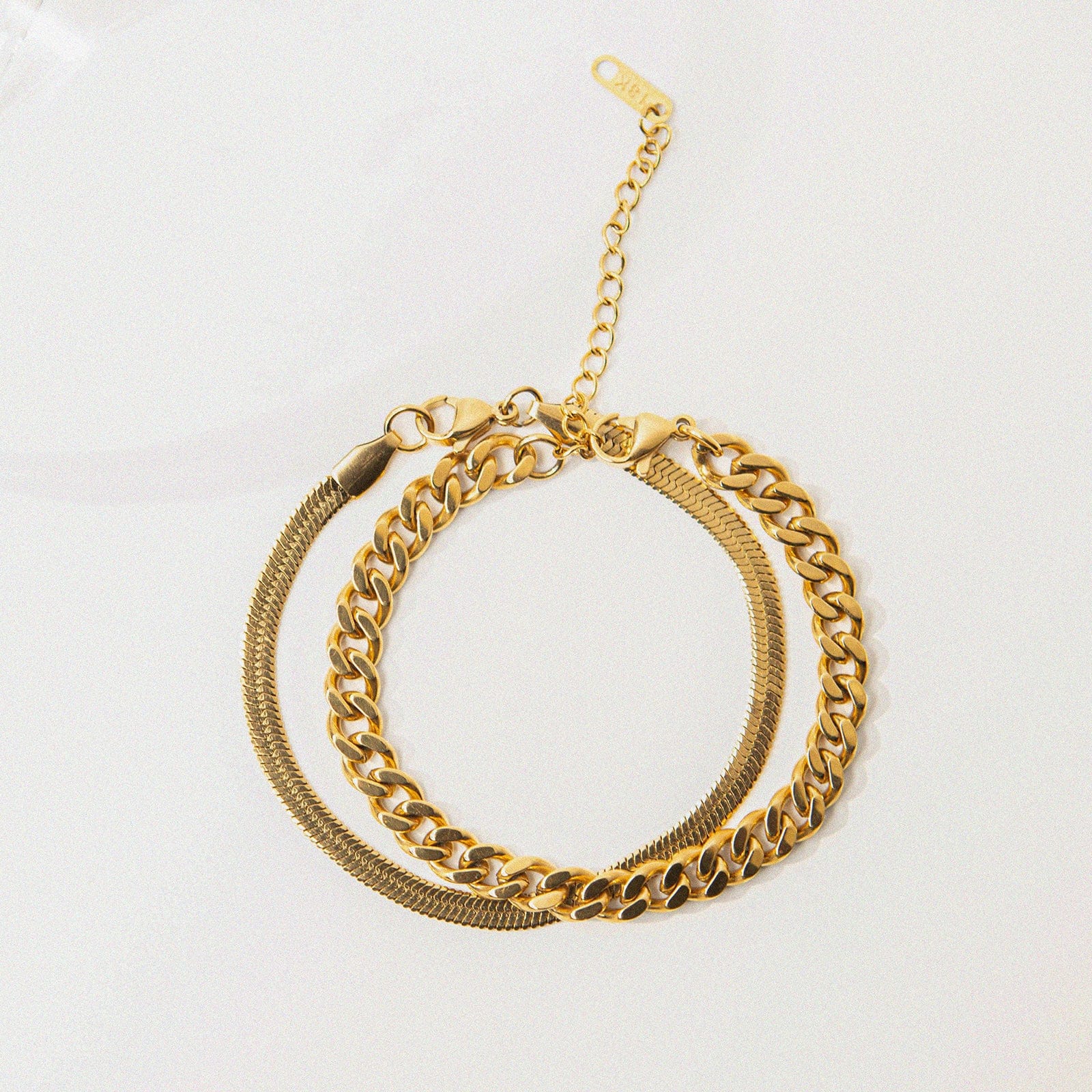 Double stacked Cuban chain Bracelet - Zinfu