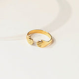Hug | Plane Gold Open Ring - Zinfu