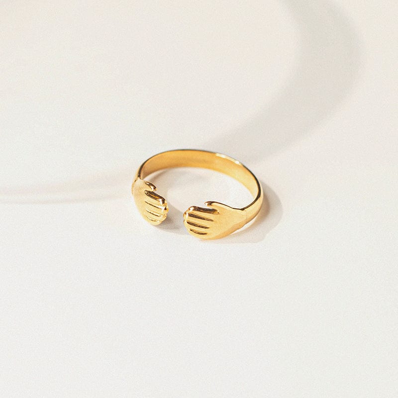 Hug | Plane Gold Open Ring - Zinfu