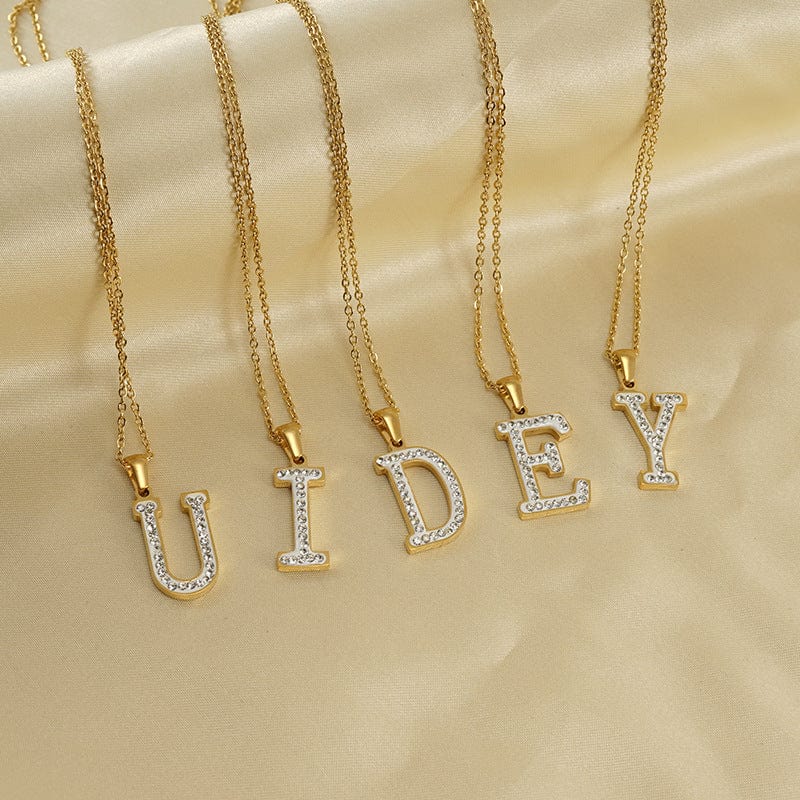 Initial Diamond Pedant Necklace - Zinfu