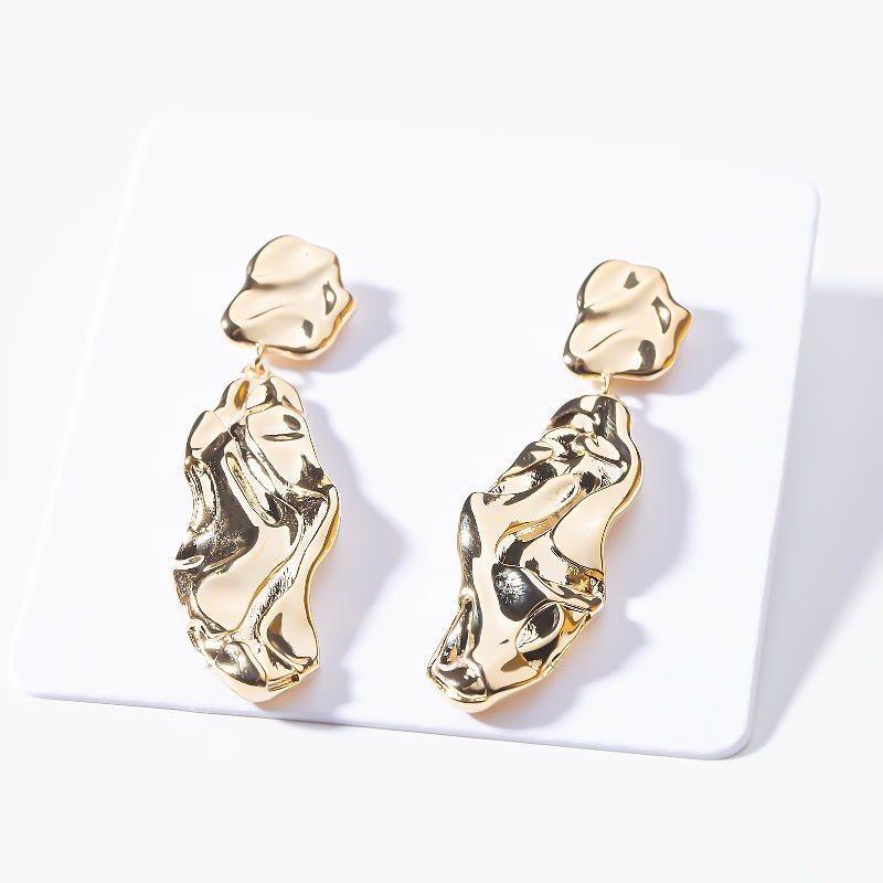 Liquid Metal -Earring - Gold - Zinfu