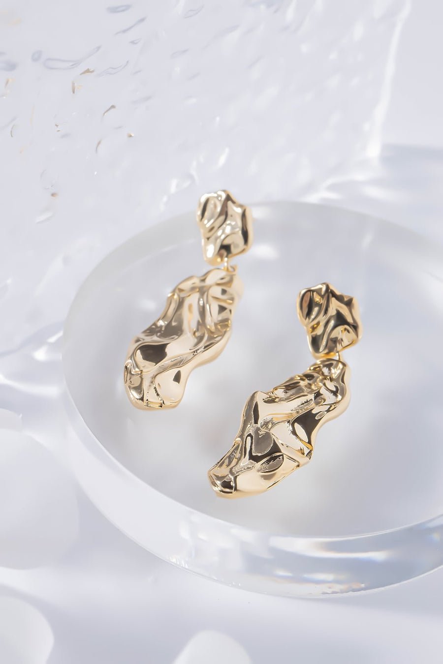 Liquid Metal -Earring - Gold - Zinfu