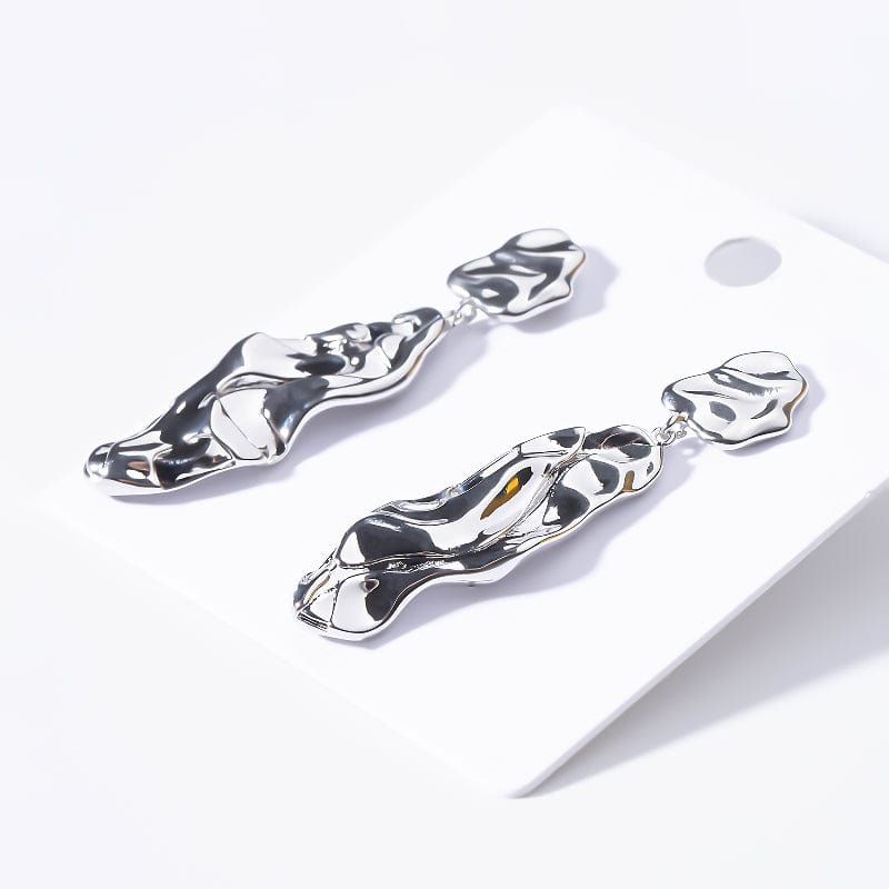 Liquid Metal - Earring - Platinum - Zinfu