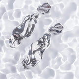 Liquid Metal - Earring - Platinum - Zinfu