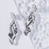 Liquid Metal - Earring - Platinum - Zinfu