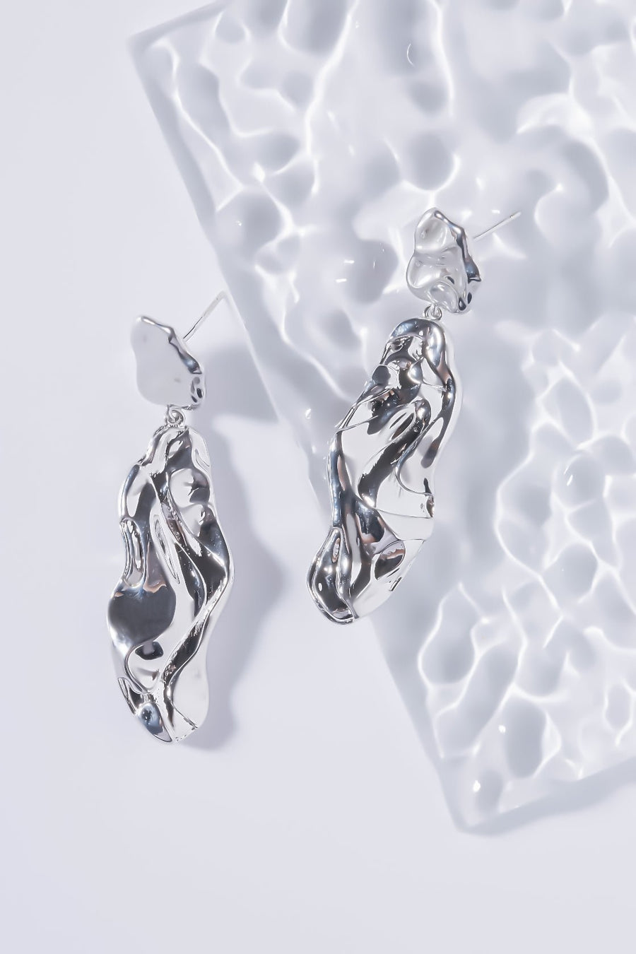 Liquid Metal - Earring - Platinum - Zinfu