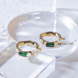 Liquid Metal & Emerald - Earring - Zinfu