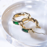 Liquid Metal & Emerald - Earring - Zinfu