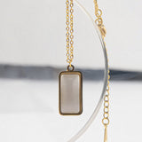 Moonlight Stone - Square - Necklace - Zinfu