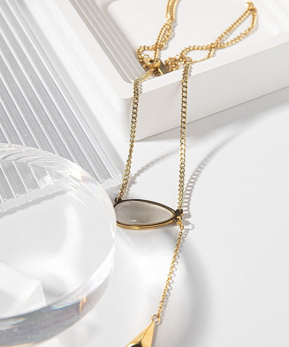 Moonlight Stone with Tassel - Necklace - Zinfu