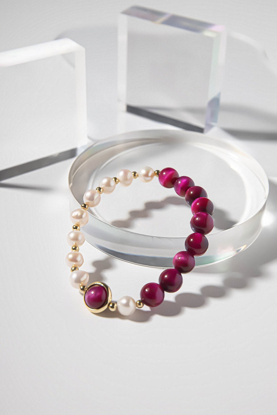 Pearl & Purple Crystal -Bracelet - Zinfu