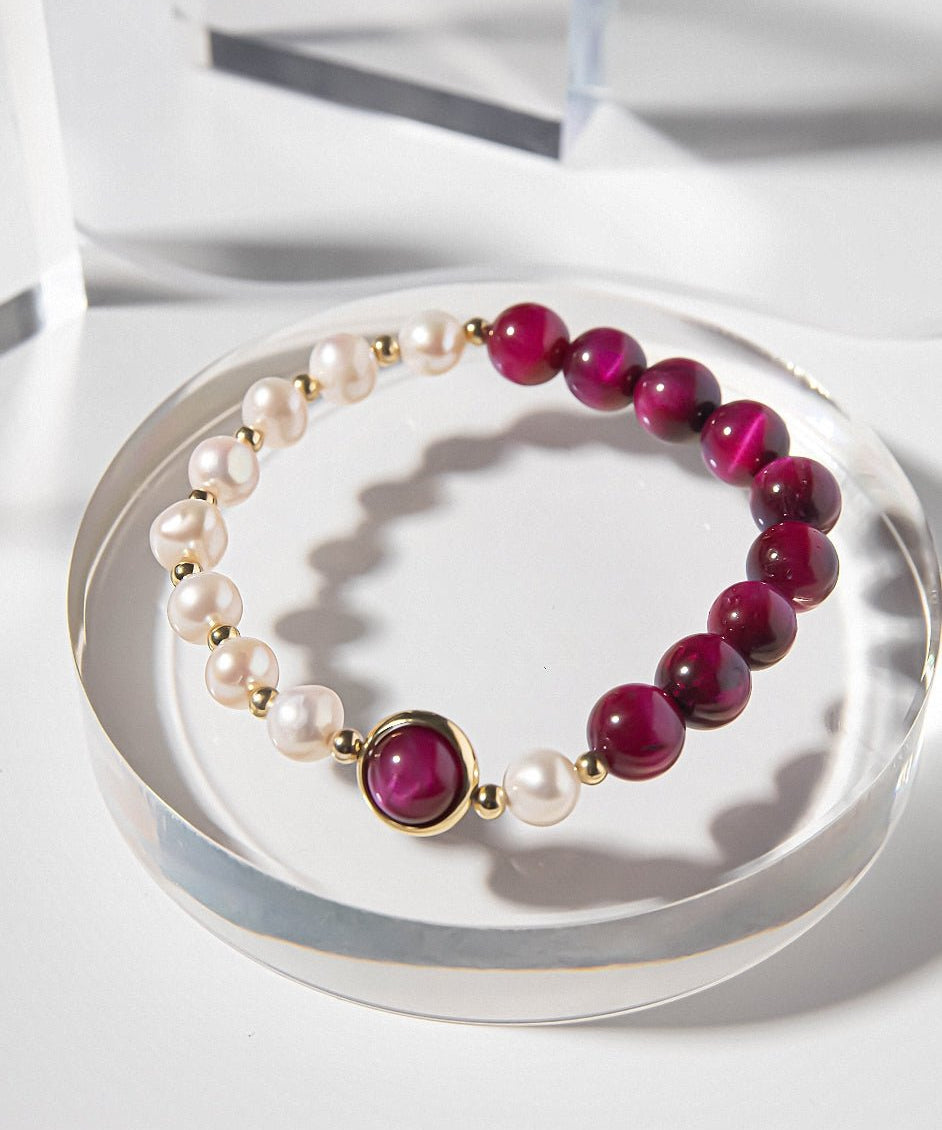 Pearl & Purple Crystal -Bracelet - Zinfu