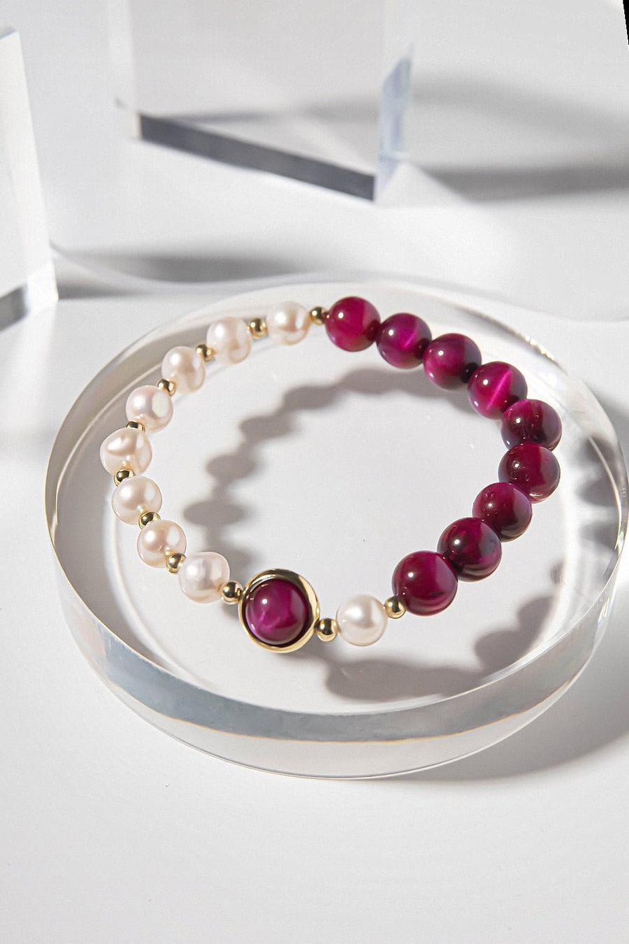 Pearl & Purple Crystal -Bracelet - Zinfu