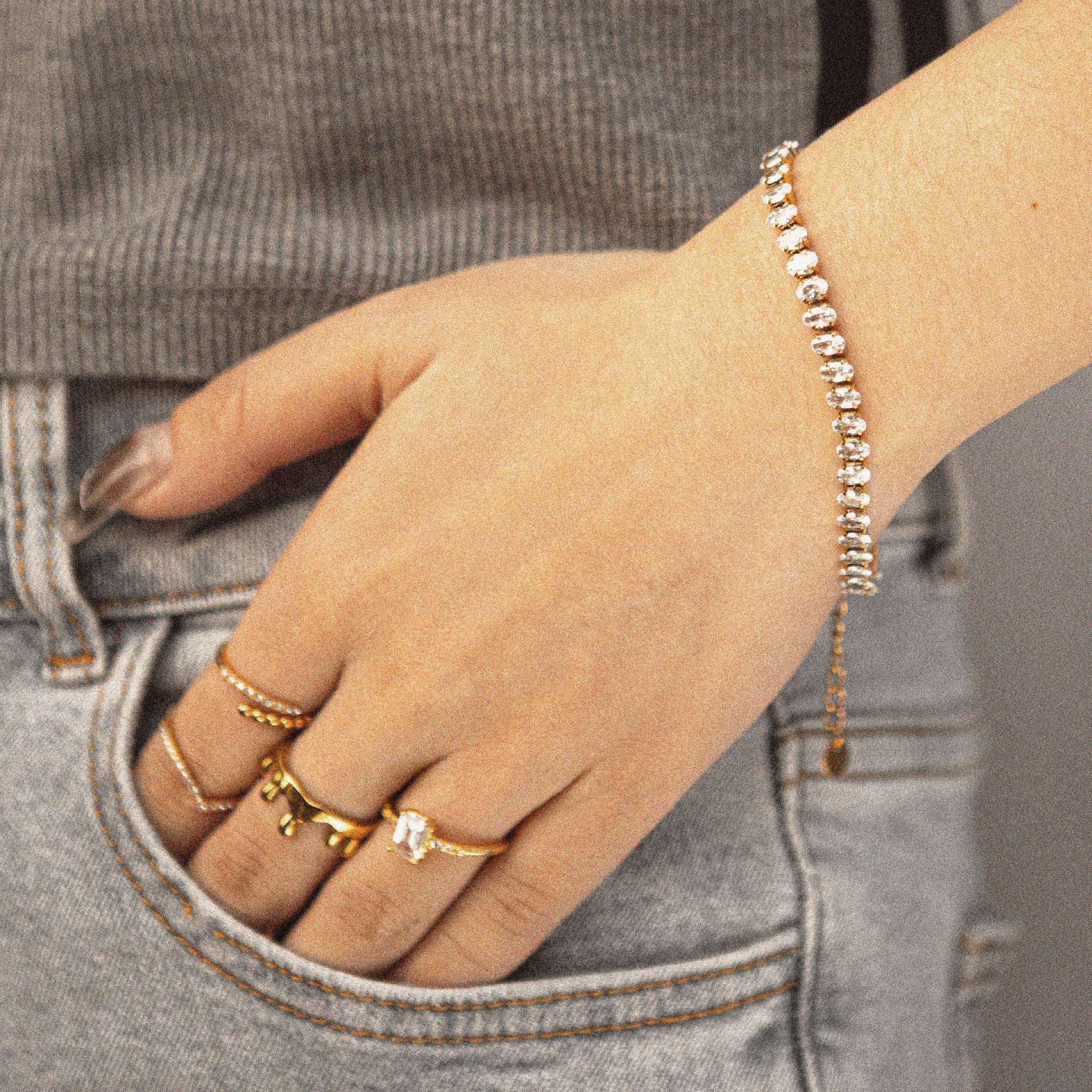 Tennis Ball Diamonds Bracelet - Zinfu