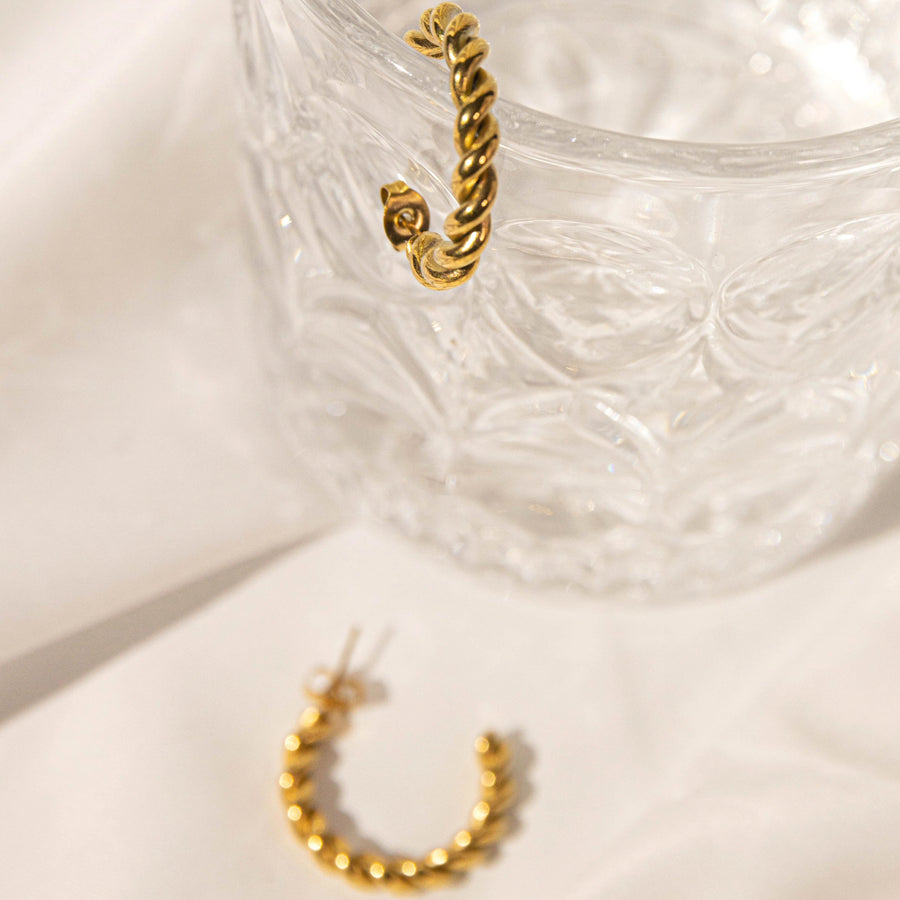 Thick Croissant Hoop Earrings - Zinfu