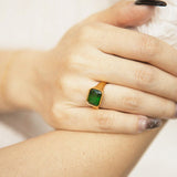 Ring Zinfu Vintage Squared Emerald Ring