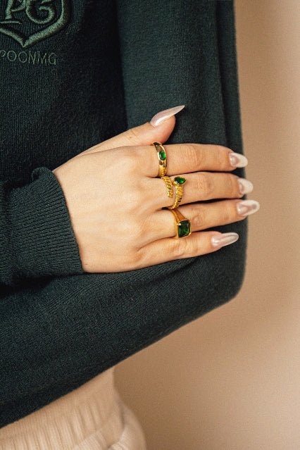 Vintage Squared Emerald Ring - Zinfu