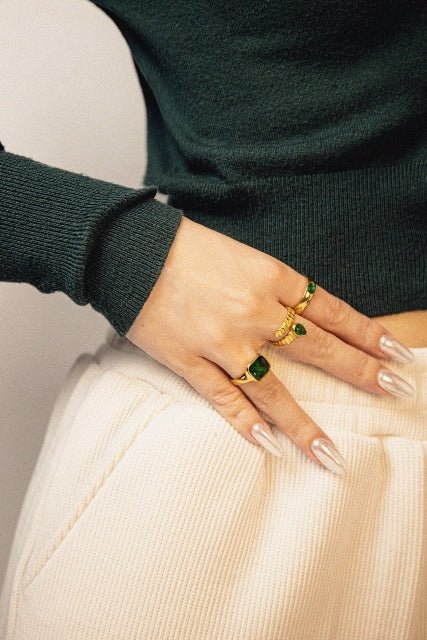 Vintage Squared Emerald Ring - Zinfu