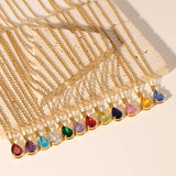 Necklace Zinfu Water drop Birthstone Necklace