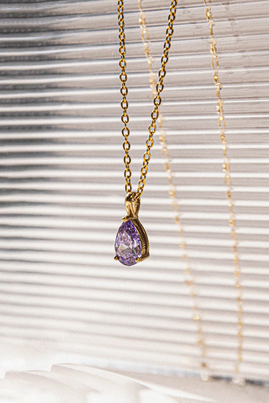 Water drop Birthstone Necklace - Zinfu