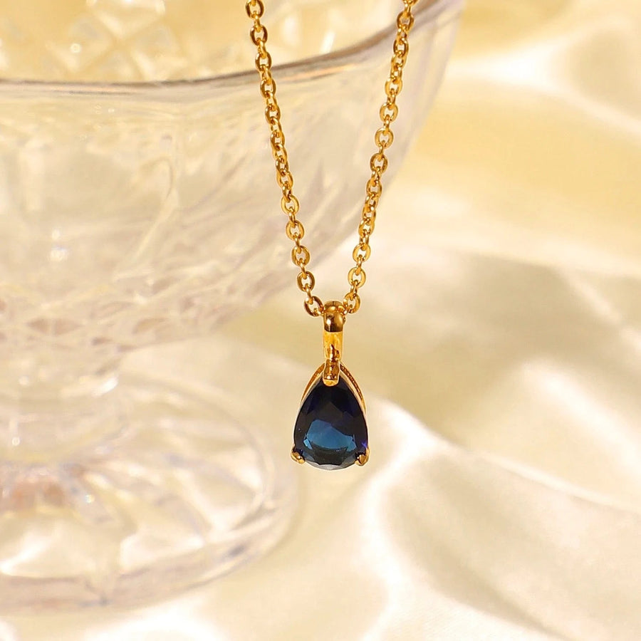 Water drop Birthstone Necklace - Zinfu