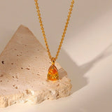 Water drop Birthstone Necklace - Zinfu