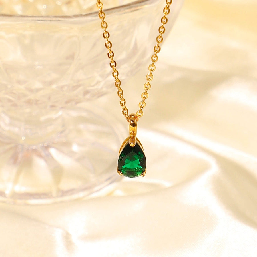 Necklace Zinfu Water drop Birthstone Necklace