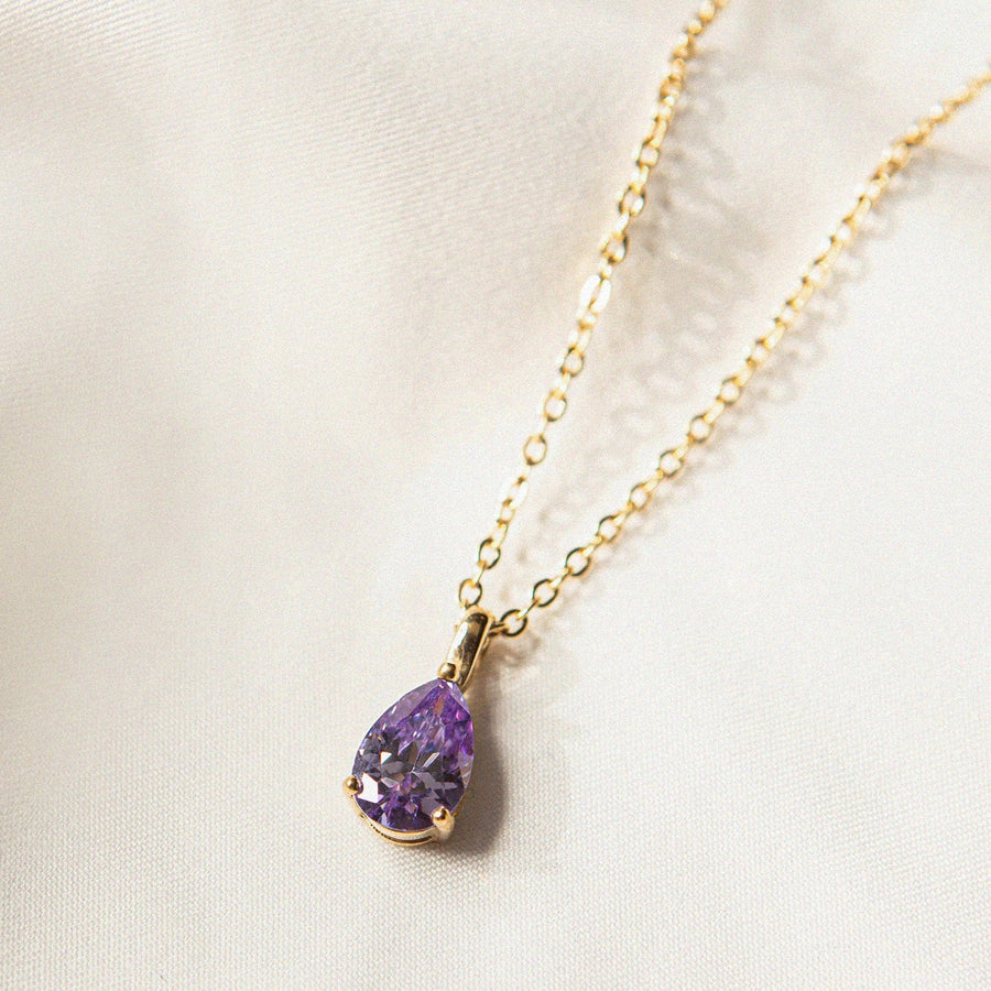 Necklace Zinfu Water drop Birthstone Necklace