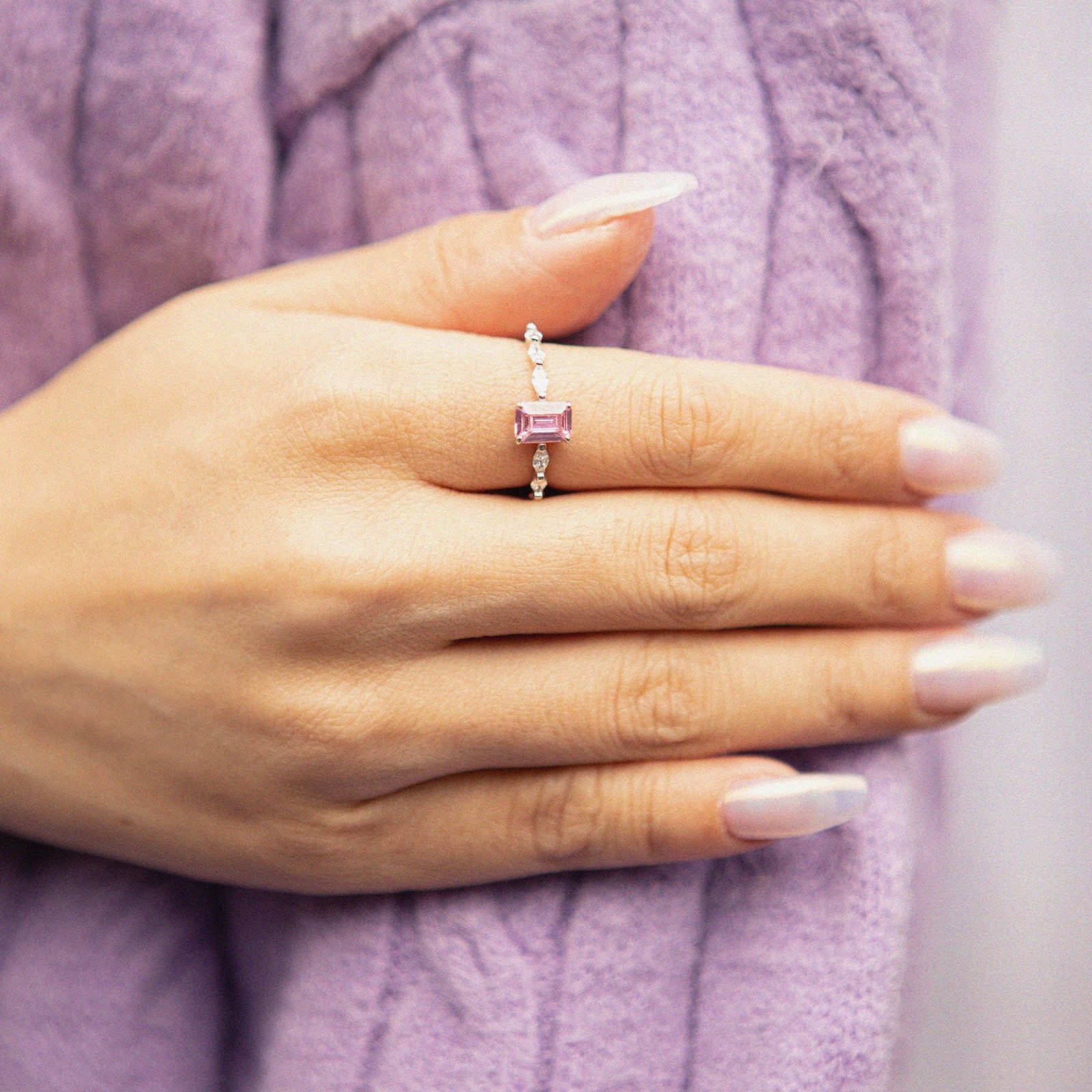 Zinfu S925 Zircon Hope Ring - Zinfu